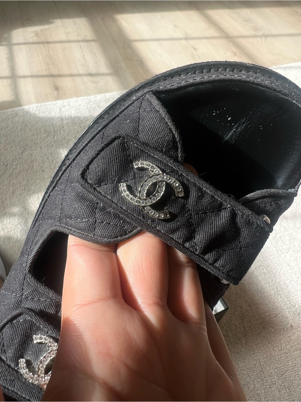 Chanel Black CC Logo Dad Sandals - Picture 2 of 5